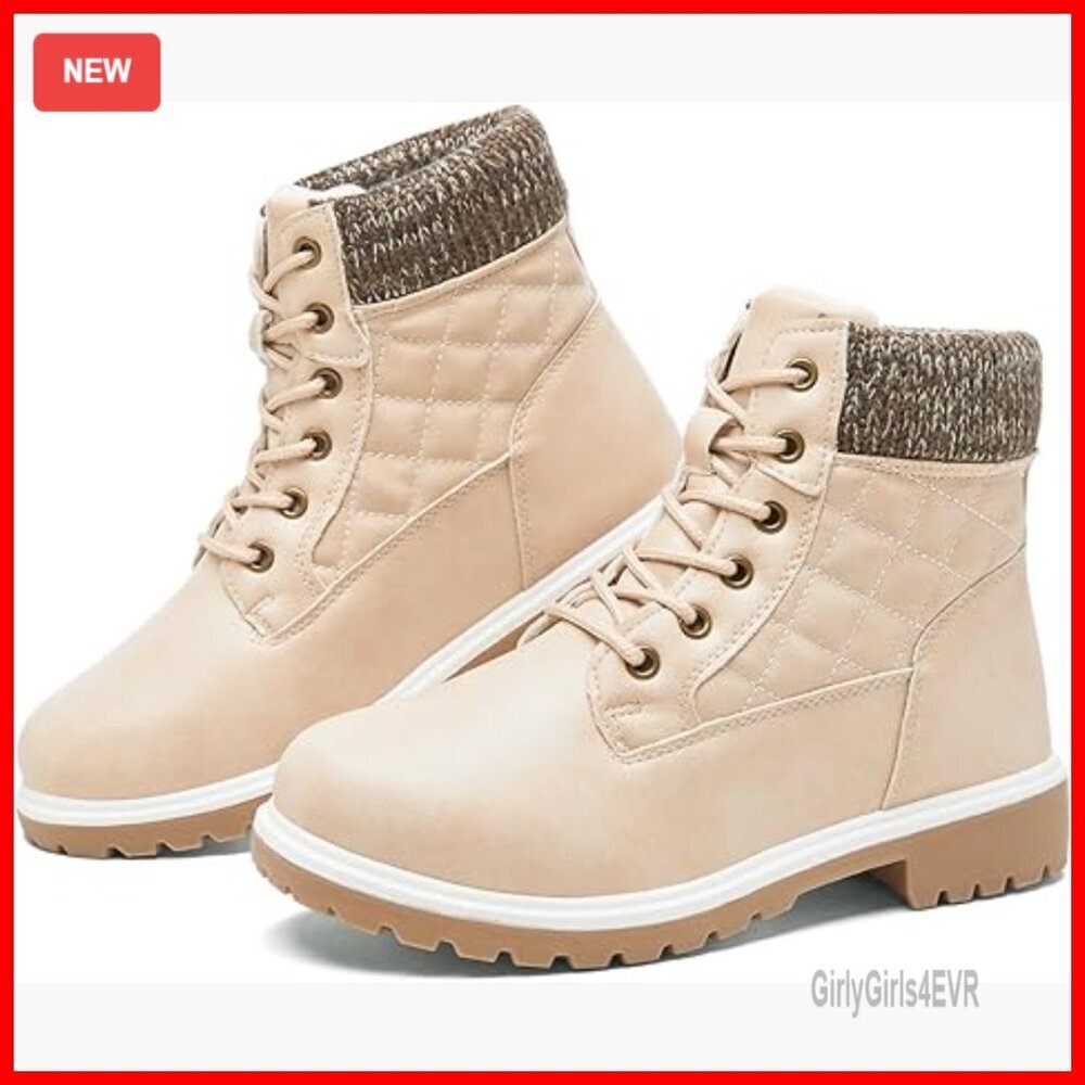 Waterproof Ankle Boots Non Slip Combat Hiking Booties Winter Snow